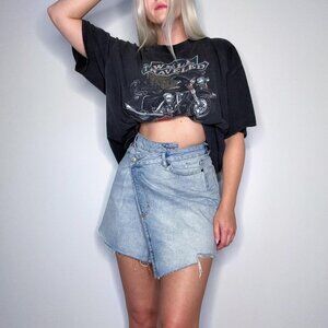 BDG Denim Crossover Mini Skirt